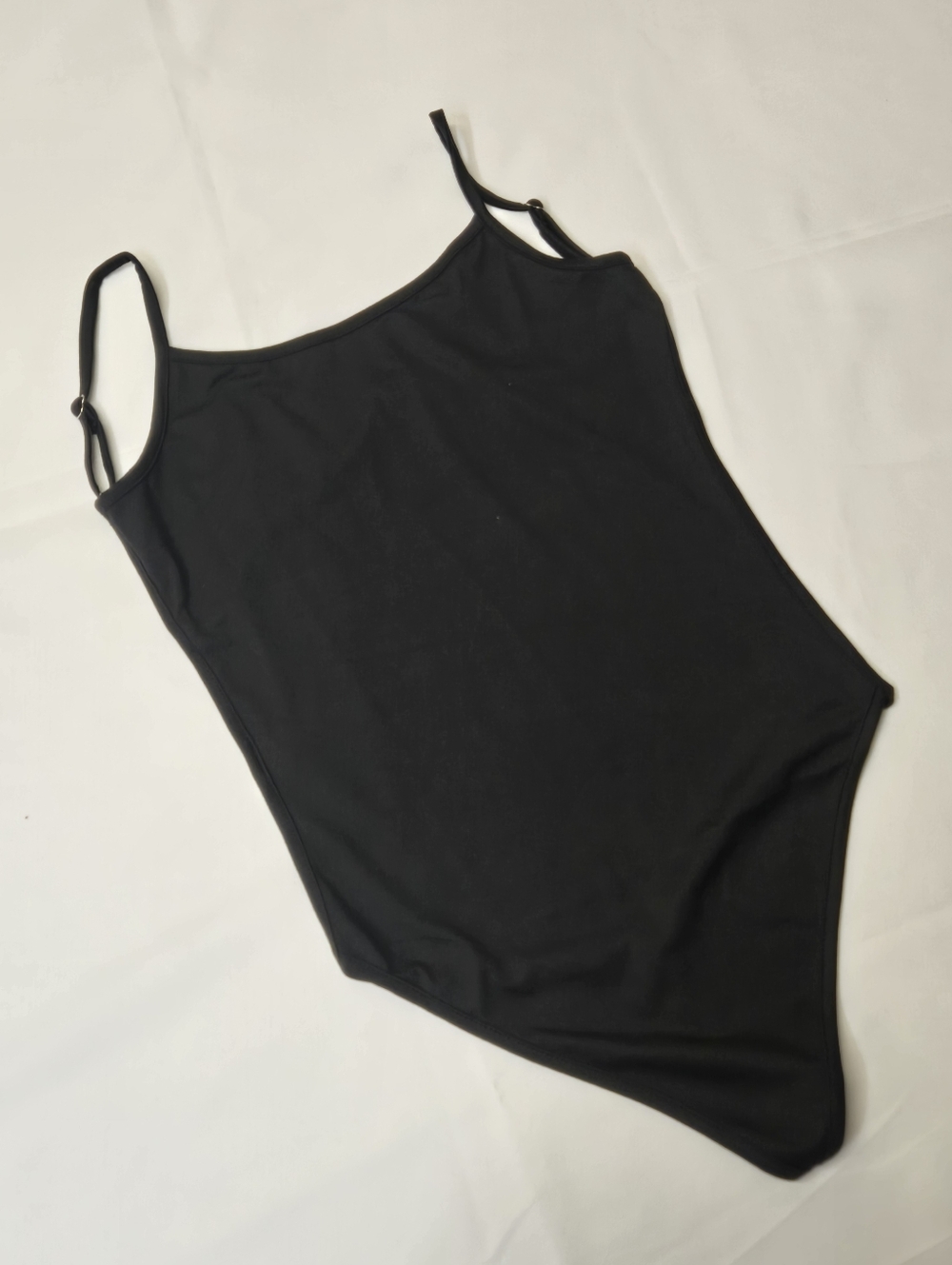 Black Cami Bodysuit Thong Womens Medium Open Criss Cross Back New Unbranded
